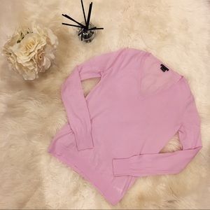 Theory Pink/Purple V Neck Sweater.
